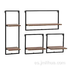 colección de estanterías de madera y metal